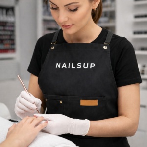 Professionelle NAILSUP Schürze – Schwarz, mit Praktischen Taschen - Img 2