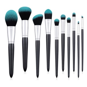 Set mit 10 professionellen Make-up-Pinseln, schwarz