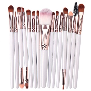 Set mit 15 professionellen Make-up-Pinseln, weiß – AS01