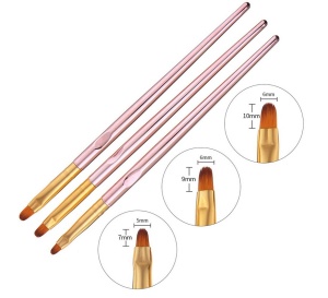 Set mit 3 Katzenzungenbürsten in Roségold