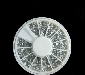 Disc Pebbles Nail Art - Silber