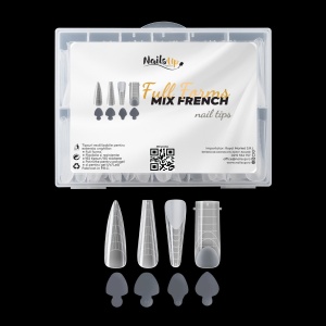 Dual Tips MIX Full FRENCH NailsUp 192 Stk, 96 French Stickers