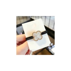 Elastic Negru de Par cu Accesoriu Trifoi Nude