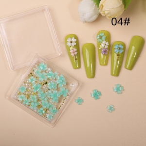Nageldekoration NailsUp - Kaviar und Blumen Nail Art Green