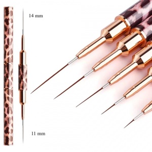 NailsUp Doppelter Nail Art Pinsel im Animal Print – 11–14 mm für präzise Designs