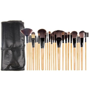 Set mit 24 professionellen Make-up-Pinseln mit schwarzem Etui