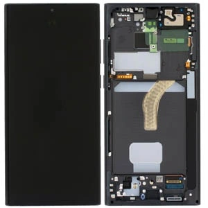 Display Samsung Samsung Galaxy S22 Ultra S908 cu rama, Negru Compatibil Oled Original Service Pack