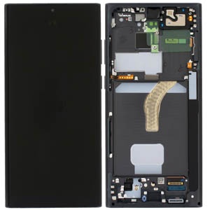 Display Samsung Original Samsung Galaxy S22 Ultra S908 cu rama, Negru Original Service Pack