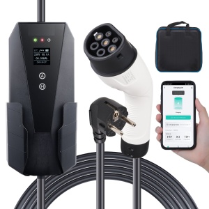 Stație Încărcare Mașini Electrice EPower 3.7kW 16A – Display, Portabilă, Negru