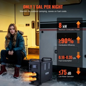 Incalzitor stationar, sirocou 12V, 220V ,Incalzitor aer pe motorina , 8KW,cu Telecomanda,Senzor CO2 cu alarma, Bluethoot 4 iesiri - Img 2