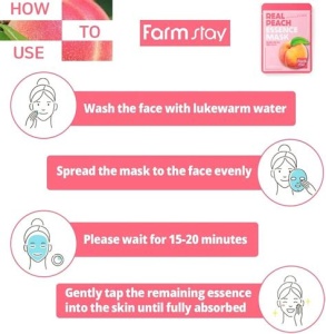 Farmstay Real Peach Essence Mask, 23ml - Img 3