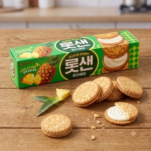 Lotte Sand Original Pineapple Cookies, 105g - Img 2
