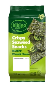 Bibigo Crispy Seaweed Snacks Wasabi, 3x5g - Img 2