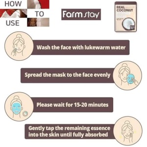 Farmstay Real Coconut Essence Mask, 23ml - Img 3