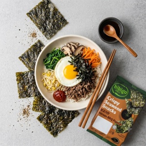 Bibigo Crispy Seaweed Snacks BBQ, 3x5g - Img 3
