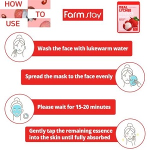 Farmstay Real Lychee Essence Mask, 23ml - Img 3
