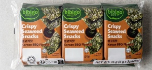 Bibigo Crispy Seaweed Snacks BBQ, 3x5g