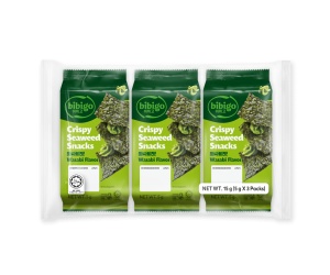 Bibigo Crispy Seaweed Snacks Wasabi, 3x5g