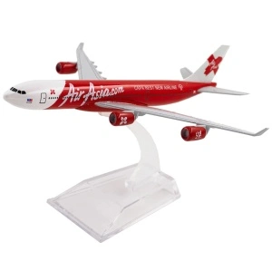 Machetă avion AirAsia Airbus A320, metal, 16 cm, scara 1:250