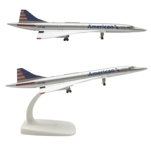 Machetă avion American Airlines Concorde, metal, 20 cm, scara 1:300 - Img 6