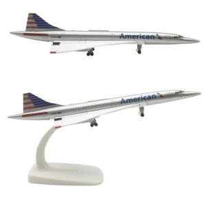 Machetă avion American Airlines Concorde, metal, 20 cm, scara 1:300 - Img 6