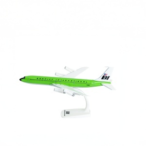 Macheta avion Braniff Lime Green Boeing B707-300, plastic, 31,5 cm, scara 1:144 - Img 2