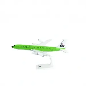 Macheta avion Braniff Lime Green Boeing B707-300, plastic, 31,5 cm, scara 1:144 - Img 2