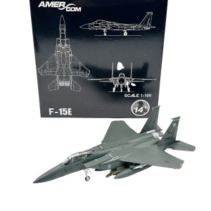Machetă avion militar American F-15E Strike Eagle, metal, 20 cm, scara 1:100 - Img 6