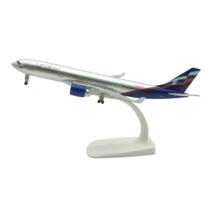 Machetă avion Aeroflot Airbus A330, metal, 20 cm, scara 1:300