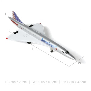 Machetă avion American Airlines Concorde, metal, 20 cm, scara 1:300 - Img 3