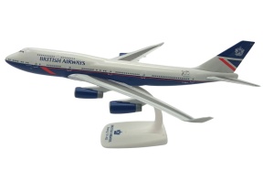 Macheta avion British Airways Landor Boeing B747-400, plastic, 28 cm, scara 1:250