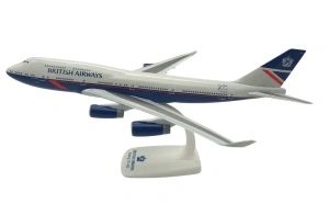 Macheta avion British Airways Landor Boeing B747-400, plastic, 28 cm, scara 1:250