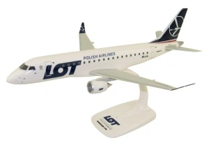 Macheta avion LOT Polish Airlines Embraer 175, plastic, 30 cm, scara 1:100
