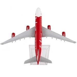 Machetă avion AirAsia Airbus A320, metal, 16 cm, scara 1:250 - Img 5
