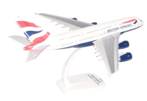 Machetă avion British Airways Airbus A380-800, 30 cm, plastic, scara 1:250 - Img 3