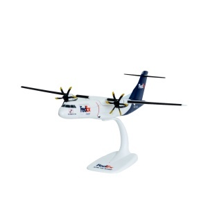 Macheta avion Fedex ATR-72 Freighter, plastic, 27 cm, scara 1:100