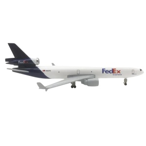 Machetă avion FedEx MD-11, metal, 20 cm, scara 1:300 - Img 5