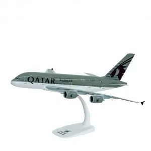 Macheta avion Qatar Airways Airbus A380, plastic, 37.5 cm, 1:200