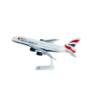 Macheta de avion British Airways Airbus A380-800, plastic, 37,5 cm, scara 1:200 - Img 2