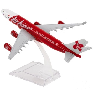 Machetă avion AirAsia Airbus A320, metal, 16 cm, scara 1:250 - Img 2