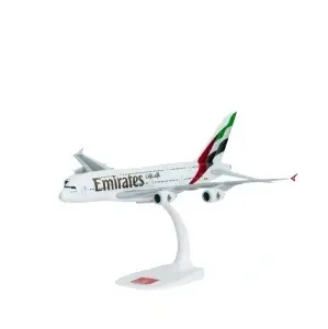 Macheta avion Emirates Airbus A380-800, plastic, 30 cm, scara 1:250