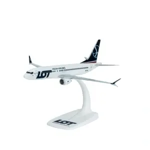 Macheta avion LOT Polish Airlines Boeing B737-8MAX, plastic , 20 cm, 1:200