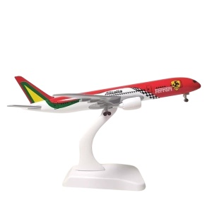 Machetă avion Alitalia Boeing B787, Ferrari livery, metal, 20 cm, scara 1:300 - Img 5
