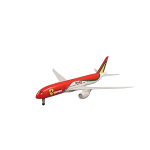 Machetă avion Alitalia Boeing B787, Ferrari livery, metal, 20 cm, scara 1:300 - Img 2