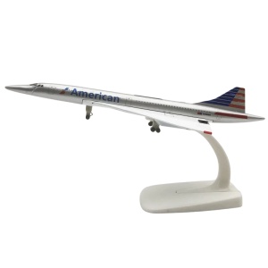 Machetă avion American Airlines Concorde, metal, 20 cm, scara 1:300