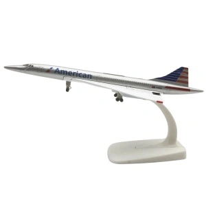 Machetă avion American Airlines Concorde, metal, 20 cm, scara 1:300