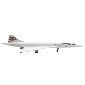 Machetă avion British Airways Concorde, metal, 20 cm, scara 1:300 - Img 3