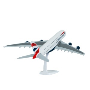 Macheta de avion British Airways Airbus A380-800, plastic, 37,5 cm, scara 1:200 - Img 3