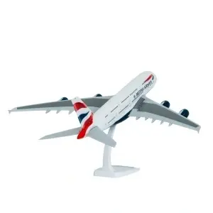 Macheta de avion British Airways Airbus A380-800, plastic, 37,5 cm, scara 1:200 - Img 3