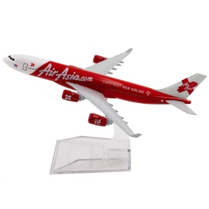 Machetă avion AirAsia Airbus A320, metal, 16 cm, scara 1:250 - Img 3